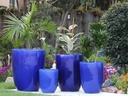 TALL MILANO CONE PLANTERS, FALLING BLUE, SET OF 4-21.5"X27.0", 17"X23", 13"X18", 11"X14