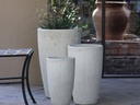 XLG TALL CONE PLANTER, CORAL WHITE, SET OF 3- 22"X38", 17.5"X27", 13"X22.5"