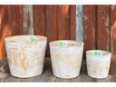HANDTHROWN PLANTER, COTTEGE WHITE, SET OF 3- 12.5" X 10.5", 10.5" X 8.5", 8.0" X 6.5"