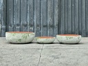 HANDTHROWN BOWL, AEGEAN GREEN, SET OF 3 - 14.0" X 6.0", 12.0" X 5.0", 9.5" X 3.5"