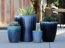 XLG CONE PLANTER, CRYSTAL BLUE, SET OF 4 - 24.0" X 27.5", 18.5" X 21.0", 13.5" X 16.5", 10.0" X 12.0"