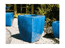 TALL MILAN SQUARE PLANTER, FALLING AQUA, SET OF 3 - 17.5" X 26.0", 14.0" X 20.0", 10.5" X 15.5"