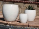 JAM'S PLANTER, WHITE WHITE,  SET OF 3- 20.0" X 22.5", 15.5" X 16.5", 11.0" X 12.0"