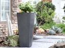MEDIUM SLIM SQUARE POT, MATTE BLACK, SIZE B,  15.5”X34.5”