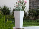 MEDIUM SLIM SQUARE PLANTER, WHITE WHITE, SIZE B, 15.5”X34.5”