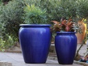 MANHATTAN JAR PLANTER, FALLING BLUE, SET OF 2- 22.5" X 27.5", 14" X 22"