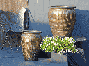 MANHATTAN JAR PLANTER, SILVER BRONZE, SET OF 2 - 22.5" X 27.5", 14.0" X 22.0"