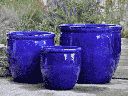 SMALL NO DECOR PLANTER, FALLING BLUE, SET OF 3 - 19.0" X 19.0", 15.5" X 15.0", 12.0" X 12.0"