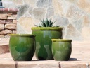 SMALL NO DECOR PLANTER, FERN GREEN, SET OF 3 - 19.0" X 19.0", 15.5" X 15.0", 12.0" X 12.0"