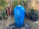 LARGE TALL JAR, FOUNTAIN, FALLING BLUE, SIZE B, 22"X46.5"  (BASE/PUMP SOLD SEPERATELY)