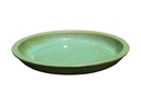 ROUND SAUCER, GREEN STREAM, OD 15", ID 12"
