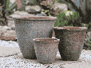 VASO PLANTER, HEIRLOOM WHITE, SET OF 3 - 21.0" X 21.0", 16.0: X 14.0", 12.0" X 11.0"