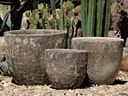 RIMLESS PARCO PLANTER, ATLANTIS BROWN, SET OF 3 - 18.5" X 15.5", 15.0" X 13.5", 11.5" X 10.5"