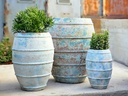 FRENCH WINE BARREL, ATLANTIS SKY, SET OF 3- 30.0"x36.0", 22.0"x28.0", 14.0"x12.0