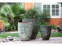 CONO DE BARRO,  VERDIGRIS, SET OF 3- 26.5"X30.5", 20.5"X26.0", 17.0"X21.0"