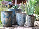 MILANO TALL BARREL PLANTER, ATLANTIS SKY, SET OF 4 -23.0"X26.5", 18.5" X 23.0", 14.5" X 19.0", 11.0" X 17.0"