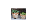 TUSCAN VILLAGE HAND THROWN ENGLISH TUMBLED POTS, HEIRLOOM WHITE, SET OF 3 - 15.0" X 11.0", 11.0" X 9.5", 6.0" X 4.0"