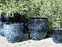 VALENCIA PLANTER, ICE BLUE, SET OF 4- 18.5"X16.0", 14.0"X14.0", 12.0"X10.5", 8.5"X8.0"