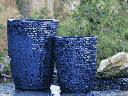 ROPE PRINTED PLANTER, SEA FOAM BLUE, SET OF 3 - 17.5" X 23.0", 14.0" X 18.0", 10.5" X 14.0"