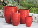LOCHES TALL PLANTER, TROPICAL RED, SET OF 4- 23.5"X25.5", 16.5"X23.5", 12.0"X17.5", 8.5"X13.0"