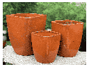 LAGUNA SQUARE PLANTER, ORANGE, SET OF 3- 11.0"x13.0", 9.0"x11.0" , 6.5"x8.0"