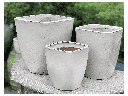 LAGUNA SQUARE PLANTER, VANILLA, SET OF 3- 11.0"x13.0", 9.0"x11.0" , 6.5"x8.0"
