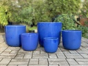 LAGUNA BUCKET PLANTER, FALLING BLUE,  17.5"x17.5" 14.5"X14.5", 12.0"X12.0", 10.5"X10.5", 8.5"X8.5"