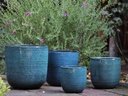 GOOD EARTH BUCKET PLANTER, CARRIBEAN SEA, SET OF 4 -14.5"x14.5", 12.0"x12.0", 11.0"x11.0", 8.5"x8.5"